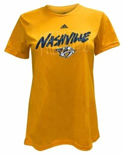 Adidas Women's NHL Nashville Predators Hockey (4 Pack) Crew Tees T-Shirt (S) -Baseball Cap Sales Shop predators1 3 74594.1667489868.1280.1280