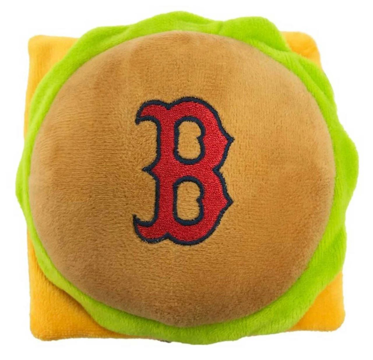 Pets First Boston Red Sox Hamburger Shaped Squeaker Plush Dog Toy - Brown 3 Pets First Boston Red Sox Hamburger Shaped Squeaker Plush Dog Toy - Brown