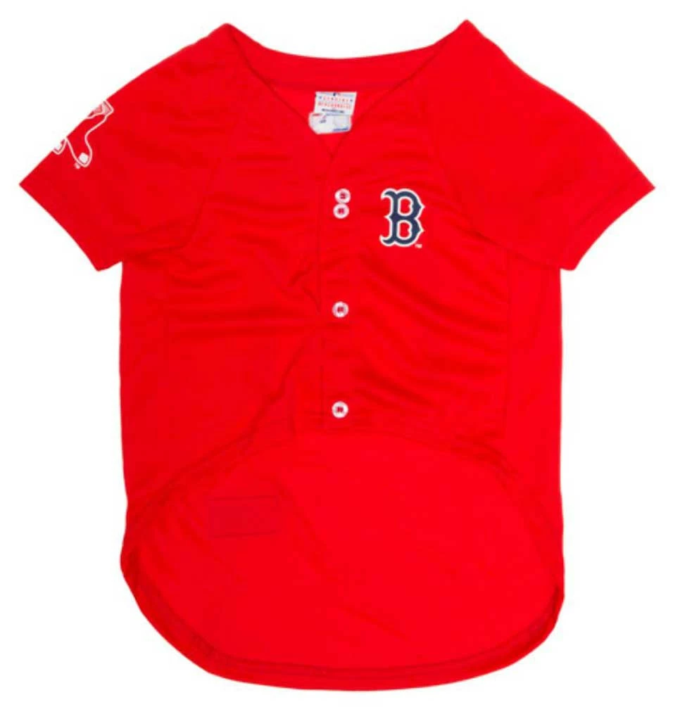 Pets First MLB Boston Red Sox Screen Printed Baseball Dog Jersey - Red/Blue 4 Pets First MLB Boston Red Sox Screen Printed Baseball Dog Jersey - Red/Blue - Image 2