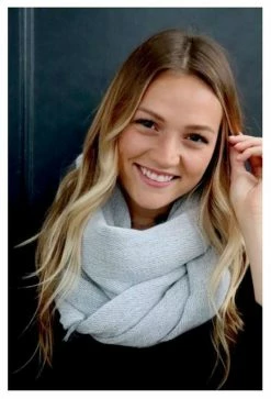 Panache Accessories Infinity Scarf Circle Scarves Fringe Edge 30"x27" Light Gray