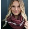 Panache Accessories Infinity Scarf Circle Scarves Fringe Edge 30"x27" Burgundy -Baseball Cap Sales Shop s 04 1 19878.1667488813.1280.1280