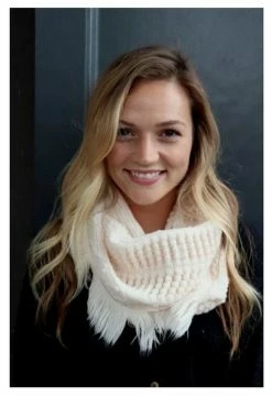 Panache Accessories Infinity Scarf Circle Scarves Fringe Edge 30"x11" Cream