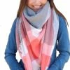 Panache Accessories Blanket Scarf Scarves Shall Fringe 55"x56" Peach Stripe -Baseball Cap Sales Shop s 29 10 37276.1667488827.1280.1280