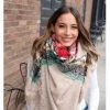 Panache Accessories Fuzzy Blanket Scarf Scarves Shall Fringe 58"x64" Tan Plaid -Baseball Cap Sales Shop s 40 1 36024.1667488827.1280.1280