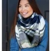 Panache Accessories Long Scarf Scarves Fringe Edge 56"x56" Acrylic Cream/Navy -Baseball Cap Sales Shop s 68 1 36718.1667488829.1280.1280