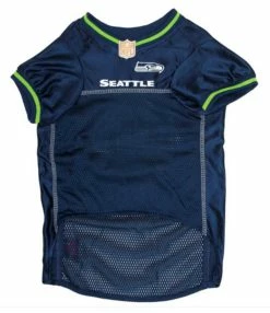 Pets First NFL Seattle Seahawks Screen Printed Mesh Dog Jersey - Navy/Green -Baseball Cap Sales Shop sea 4006 2 29152.1667489300.1280.1280