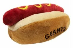 Pets First San Francisco Giants Hot Dog Shaped Squeaker Plush Dog Toy - Brown -Baseball Cap Sales Shop sfg 3354 2 95189.1667489278.1280.1280