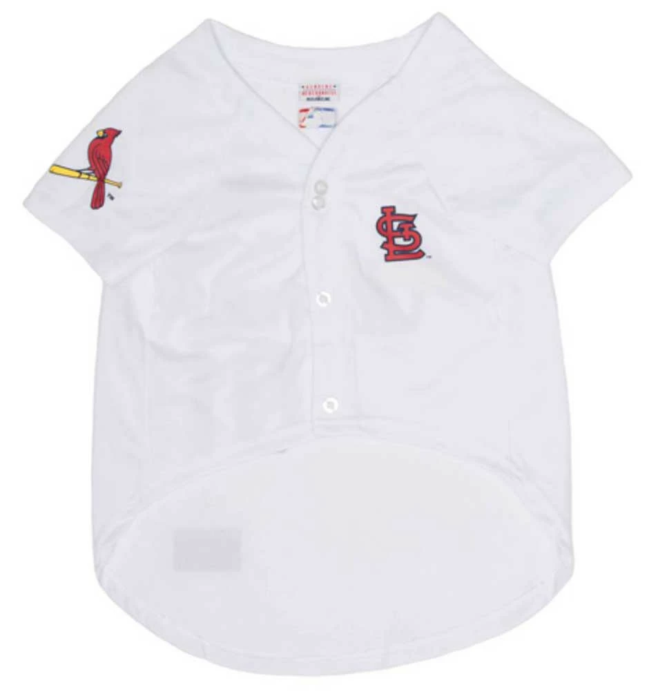 Pets First MLB St. Louis Cardinals Screen Printed Baseball Dog Jersey - White 4 Pets First MLB St. Louis Cardinals Screen Printed Baseball Dog Jersey - White - Image 2