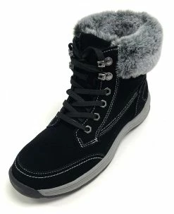 Tundra Surrey Lace Up Style Faux Fur Lined Water Repellent Women's Boots – Black