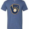 Fanatics Men's MLB Milwaukee Brewers Distressed Logo Short Sleeve T-Shirt, Blue -Baseball Cap Sales Shop t613 667a mib gc6 1 17151.1667489018.1280.1280
