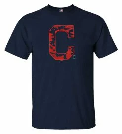 Fanatics Mens MLB Cleveland Indians Monochrome Camo Tee T-Shirt S/S Baseball