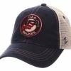 Zephyr Hats USA Hockey Hat Cap NCAA Baseball Cap Adjustable Mesh Back Navy/Red