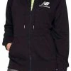 New Balance Womens Essentials Brush Full Zipper Hoodie Hoody Sweatshirt 2 Colors -Baseball Cap Sales Shop wj83506252520bk 1 30061.1667488602.1280.1280