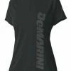 DeMarini Women's Yard-Work Vertical Wordmark Training Tee, Black/Grey. WTD305873 -Baseball Cap Sales Shop wtd305873a 1 68724.1667489198.1280.1280