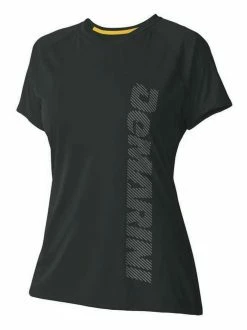 DeMarini Women's Yard-Work Vertical Wordmark Training Tee, Black/Grey. WTD305873