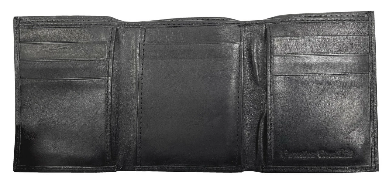 Rico Industries Pittsburgh Pirates Laser Engraved Black Tri-Fold Leather Wallet 4 Rico Industries Pittsburgh Pirates Laser Engraved Black Tri-Fold Leather Wallet - Image 2