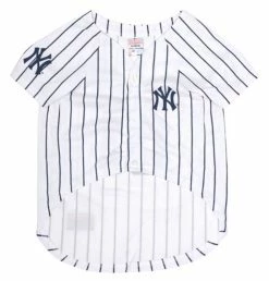 Pets First MLB New York Yankees Screen Printed Baseball Dog Jersey - White/Blue -Baseball Cap Sales Shop yan 4006 2 49155.1667488663.1280.1280